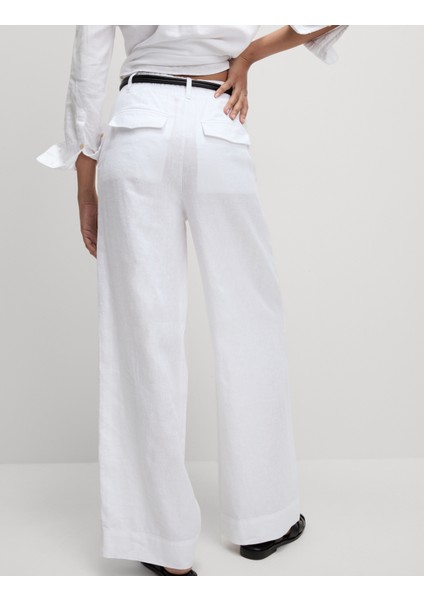Saf Keten Wide Leg Pantolon modelleri