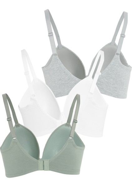 3'lü Balensiz Pamuklu T-Shirt Sütyeni Seti fırsatları