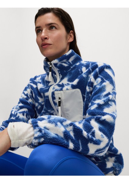 Baskılı Borg Fermuarlı Fleece Ceket modelleri
