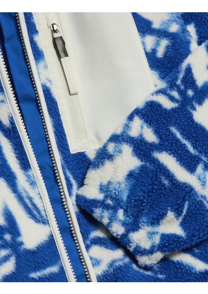 Baskılı Borg Fermuarlı Fleece Ceket indirimleri