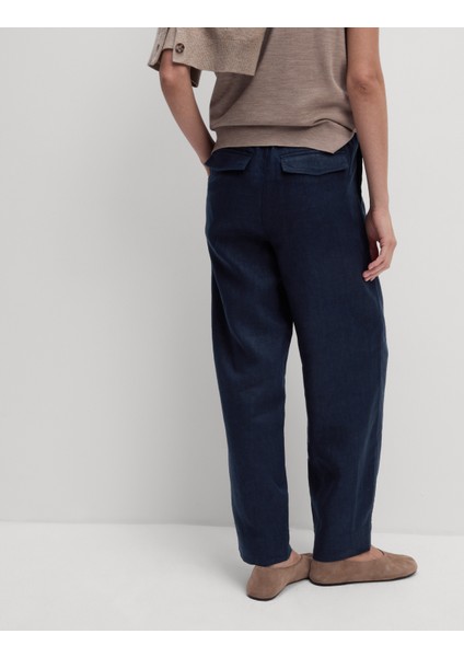 Saf Keten Tapered Pantolon