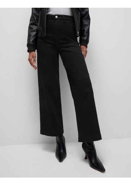 Yüksek Bel Wide Leg Grazer Jean Pantolon