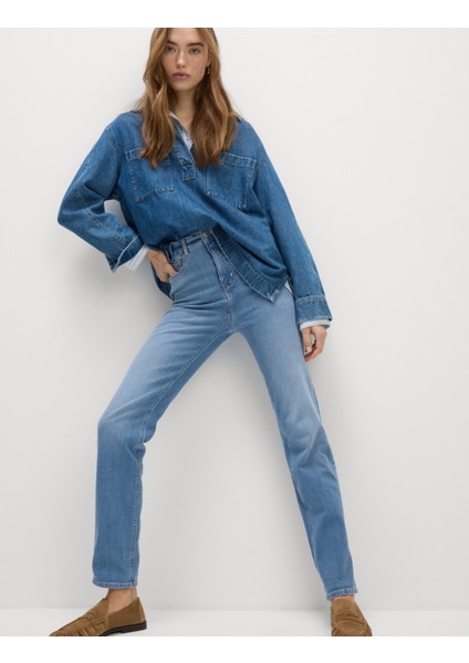 Magic Shaping Yüksek Bel Straight Leg Jean Pantolon