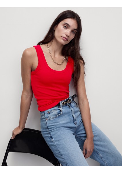 Pamuk Karışımlı Ribana Slim Fit Atlet