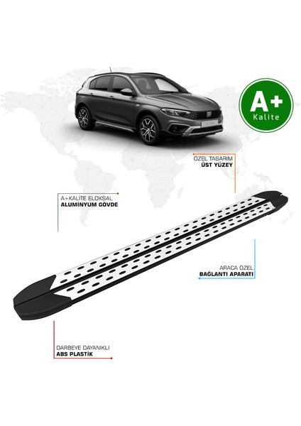 Fiat Egea Cross Yan Basamak Marşpiyel Koruma 2020 Model ve Sonrası Dotline Gri