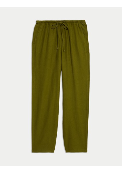 Tapered Fit Keten Pantolon indirimleri