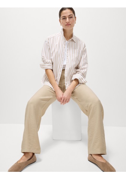 Lyocell Zengin Düz Straight Leg Pantolon