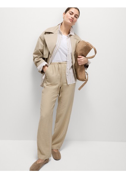 Lyocell Zengin Düz Straight Leg Pantolon fırsatları