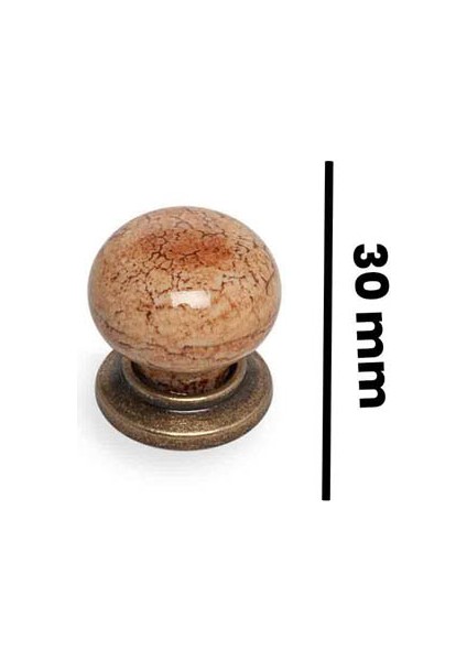 Yıldız Düğme Kulp - Kahve / Antik