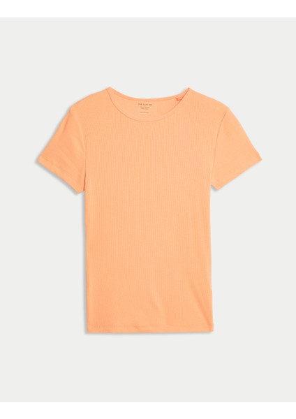 Pamuklu Nervürlü Slim Fit T-Shirt indirimleri