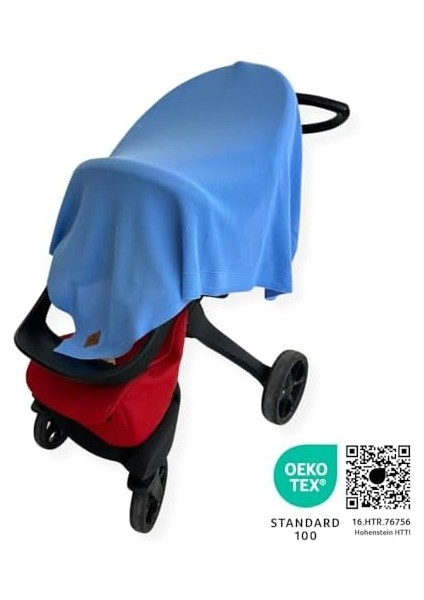 Dedi Dua Yumuşak Örme Bebek Battaniyesi, Oeko-Tex 100 Sertifikalı - Hipoalerjenik ve Isı Düzenleyici - Lüks Konfor, Nefes Alabilen Yapılı Çocuk Örtüsü, Mavi 80 x 100 cm