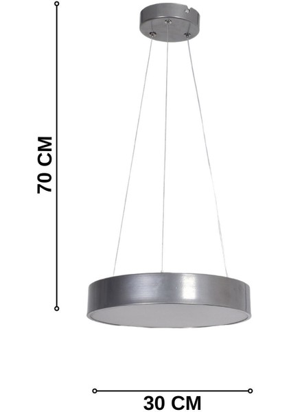 Dakota Modern Panel Ledli Salon Oturma Odası Yatak Odası Mutfak Gri Renk LED Avize (Beyaz Işık) modelleri