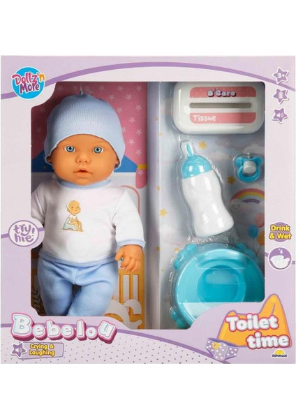 1030141 Sesli Bebelou Tuvalet Zamanı Bebek Seti 32 cm -Sunman