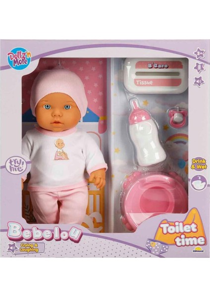 1030141 Sesli Bebelou Tuvalet Zamanı Bebek Seti 32 cm -Sunman