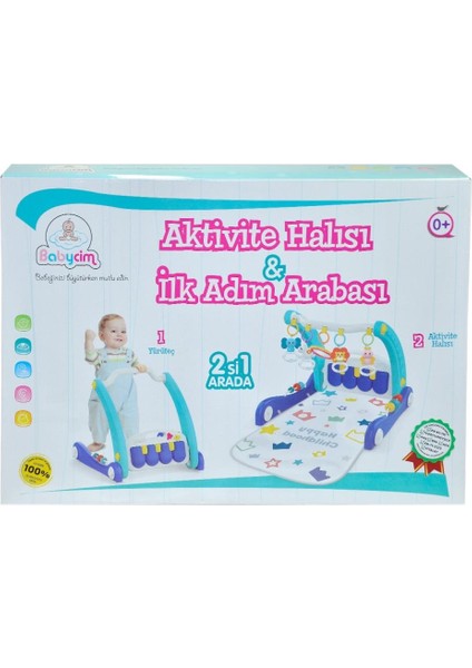 E0633 Aktivite Halısı Ilk Adım Arabası Mavi
