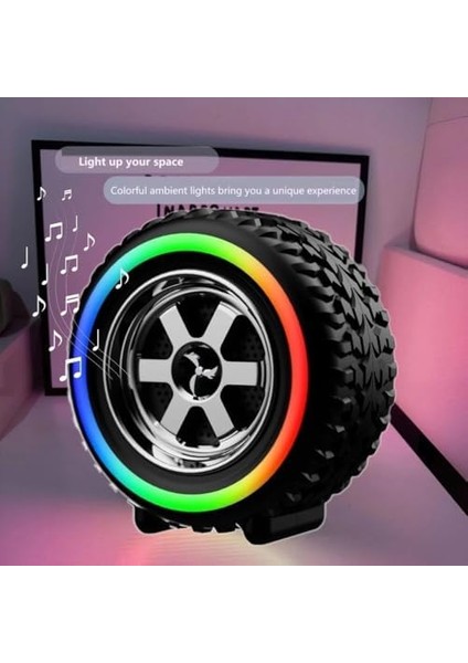 LED Taşınabilir Mini Kablosuz Bt Lastik Hoparlör, Kablosuz Mavi Diş Taşınabilir Hafif Süper Kompakt Seyahat Hoparlör, Toz Geçirmez Oyun Odası Aksesuarları