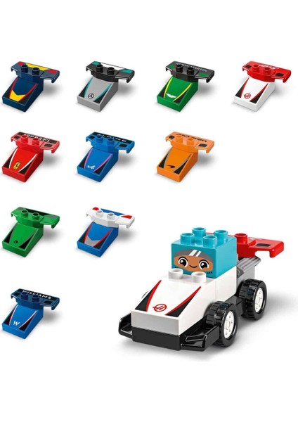 LEGO Duplo Kasabası F1 Takımı Yarış Arabaları ve Sürücüler 10445 modelleri