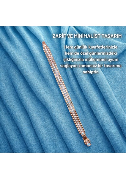 Işıltılı Zirkon Taş Detaylı Zarif Çelik Bileklik fiyatları