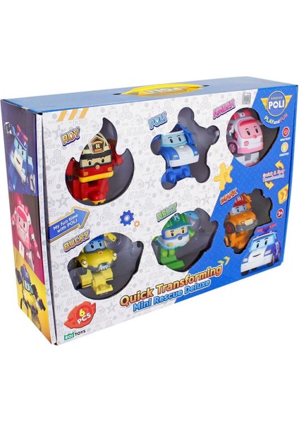 Polı ZR-915 Robocar Poli Quick Transforming Mini Rescue Deluxe Set
