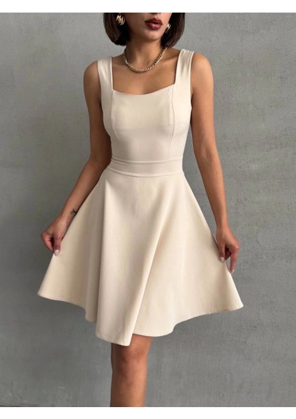 Kadın Kare Yaka Kısa Elbise S251188