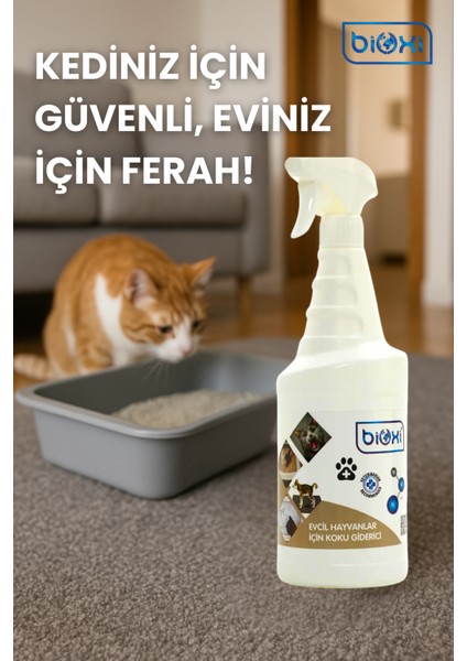 Kedi Kumu ve Tuvaleti Kötü Koku Giderici, Doğal, Parfümsüz, Koku Giderici Temizlik Spreyi 1Lt fırsatları