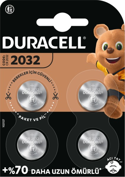 2032 4'lü Düğme Pil - 3 Volt