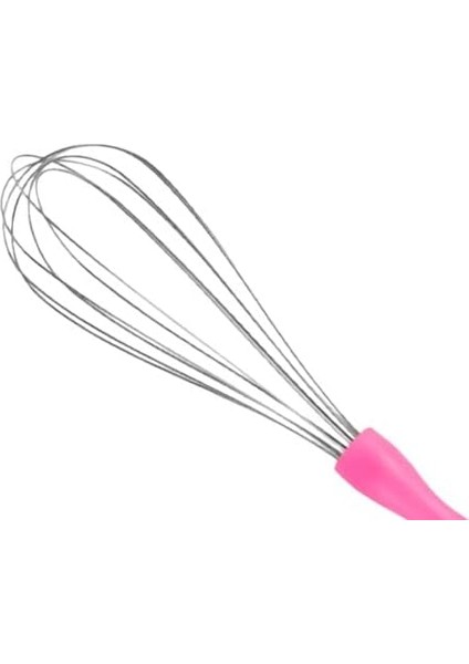 Paslanmaz Çelik Plastik Saplı El Çırpıcısı (Blender) (1, Pembe, 3'lü Set)