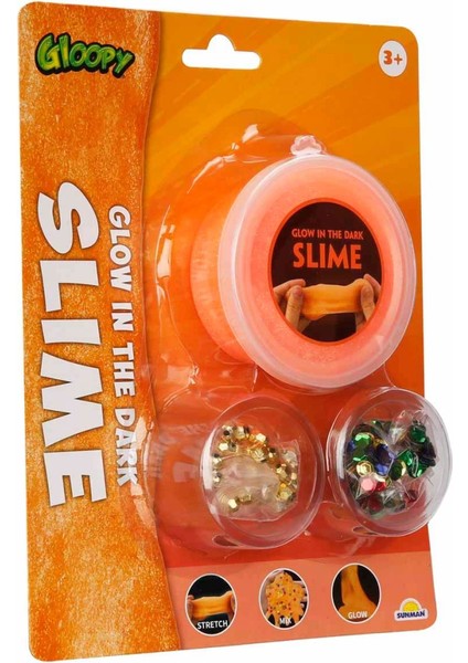 Gloopy Karanlıkta Parlayan Turuncu Slime