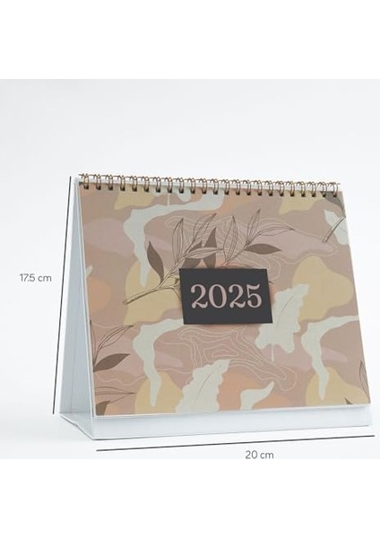 Floral Tasarımlı 2025 Masa Takvimi