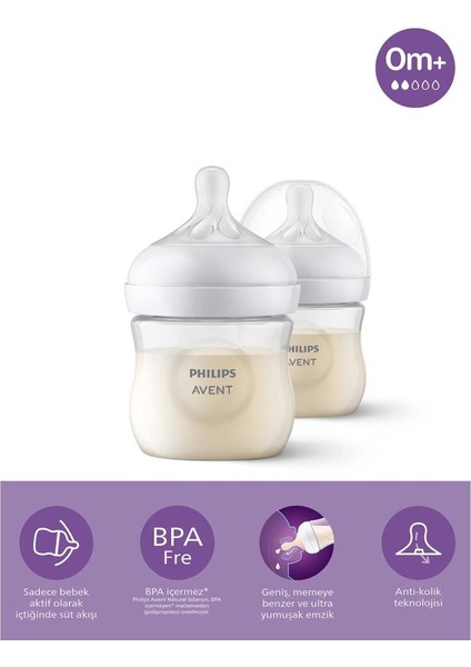avent Doğal Tepkili Natural Response Pp 2li Biberon Seti 125ML 0+ Ay