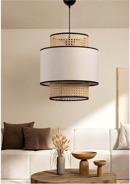 Modern Serisi Kumaşlı Doğal Hazeran Rattan Sarkıt Avize Yatak Odası Salon Mutfak AYD-3506 fiyatları