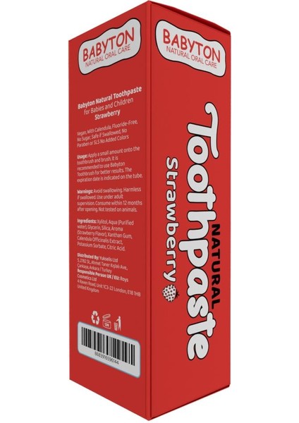 Babyton Organik Doğal Çilek Aromalı diş macunu 50 gr modelleri