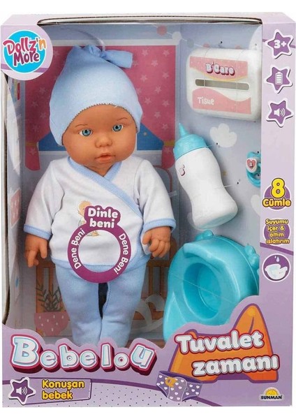 30011 Bebelou Tuvalet Zamanı Sesli Bebek Seti 35 cm -Sunman