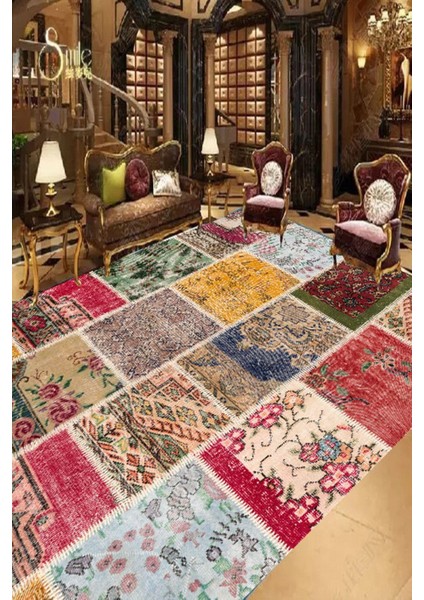 Tezuma Vintage Desen Kaymaz Taban Salon - Oturma Odası Halısı