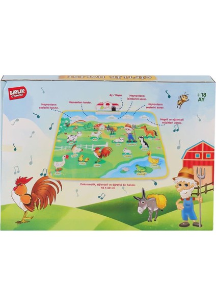 YY-571 A622374TR-U Sesli ve Işıklı Eğitici Çiftlik Halısı -Birliktoys