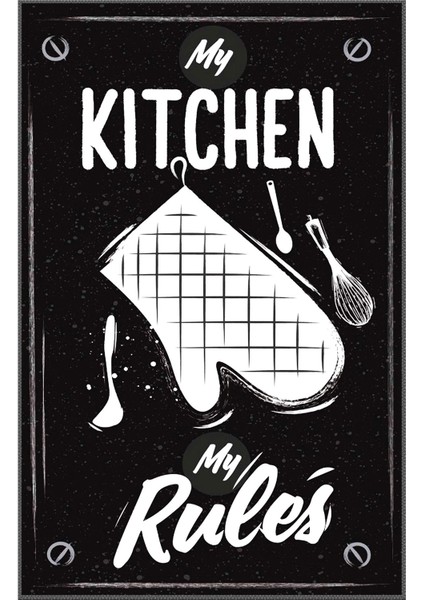 Kitchen Siyah Beyaz Kaymaz Tabanlı Makinede Yıkanabilir Mutfak Halısı fiyatları