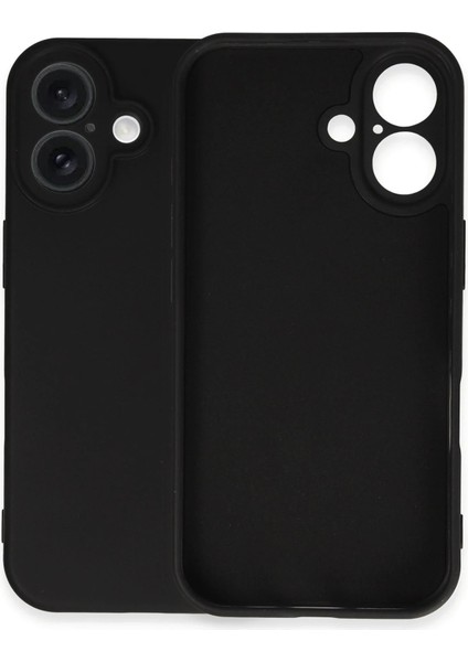 Apple iPhone 16 Kılıf Nano Içi Kadife Silikon - Siyah Glstd