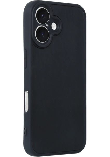 Iphone 16 Kılıf Aras Deri Kapak - Siyah Glstd