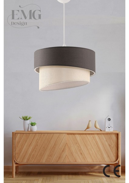 Manolya Modern Kumaş Başlıklı 2 Katlı Yatak Odası Çocuk Odası Salon Mutfak Hol Avize