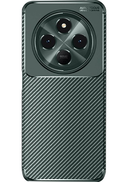Xiaomi Redmi 14C Kılıf Auto Focus Karbon Kapak - Koyu Yeşil Glstd