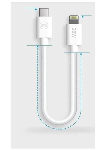 Type C To Lightning iphone Uyumlu Dönüştürücü Araç Içi Şarj Kablosu 25 cm Kısa Iphone 11 12 13 14 Pro/max/mini/plus Uyumlu Data Şarj Kablosu