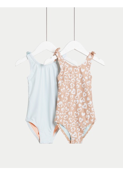 2'li Desenli Fiyonklu Mayo (2-8 Yaş)