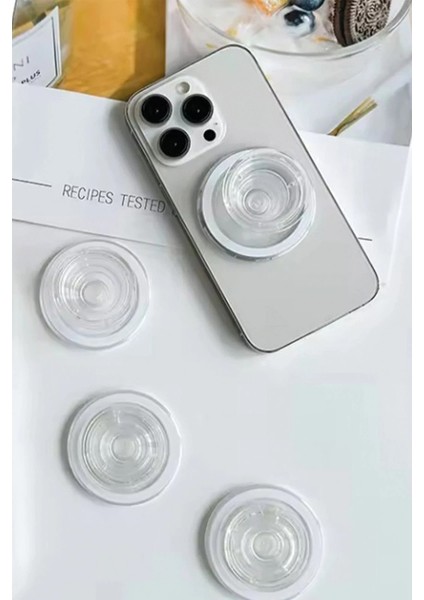 Kickstand Renkli Magsafe Stand - Beyaz Glstd