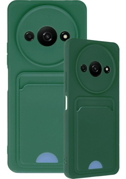 Xiaomi Redmi A3 4g Kılıf Kelvin Kartvizitli Silikon - Koyu Yeşil Glstd