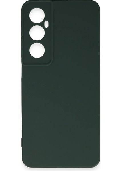 Realme C65 Kılıf First Silikon - Koyu Yeşil Glstd
