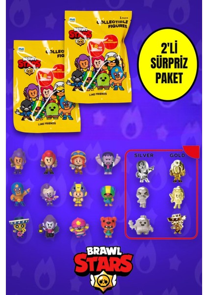 2 Adet Brawl Stars Sürpriz Figür Seri 2