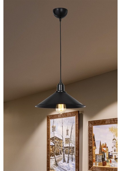 Siyah Sarkıt Avize Salon Mutfak Koridor Yatak Odası Lamba