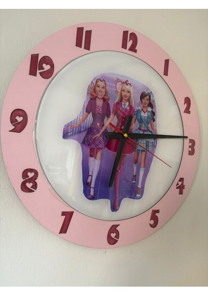 Kıds - Barbie ve Arkadaşları Temalı Çocuk Odası Duvar Saati - 40 cm fırsatları