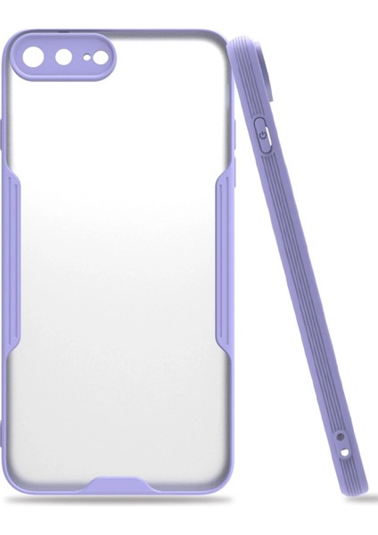 Apple iPhone 7 Plus Kılıf Platin Silikon - Lila Glstd