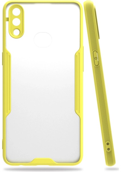 Samsung Galaxy A10S Kılıf Platin Silikon - Sarı Glstd
